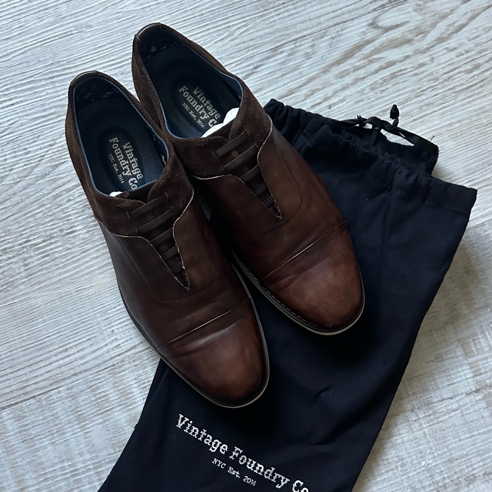 Men's Brown Leather Shoes 9  Vintage Foundry
